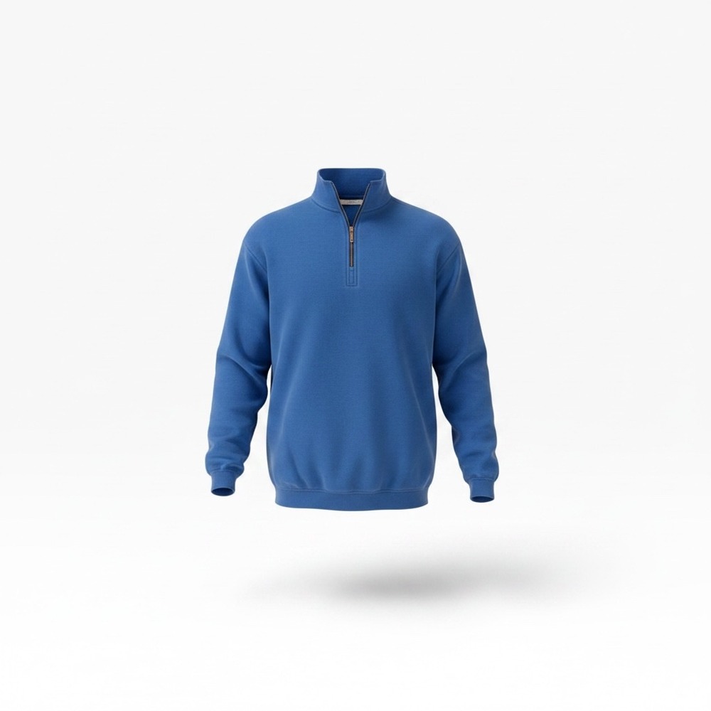 Tommy Bahama Mens Blue 100% Cotton Quarter Zip Pullover Sweatshirt Size XL